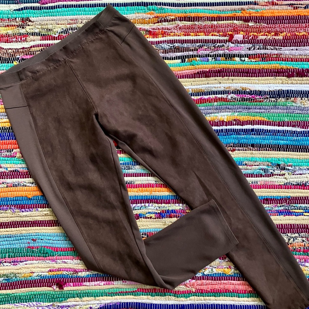Seven7 ~ Brown suede front leggings